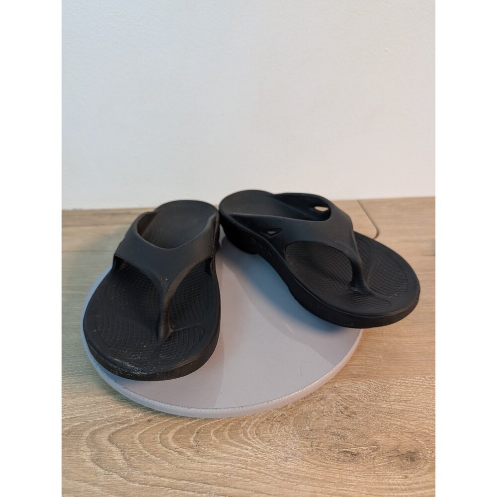 OOFOS Mens OORIGINAL Sandal Slide Flip Flop Thong Black Casual Size M5 W7